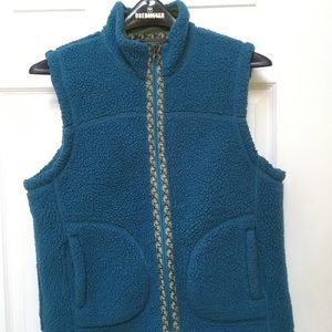 L.L. Bean Blue Sherpa Vest EUC